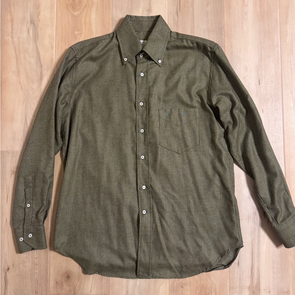 Loro Piana Cashmere Silk Houndstooth Men’s Shirt Size Medium